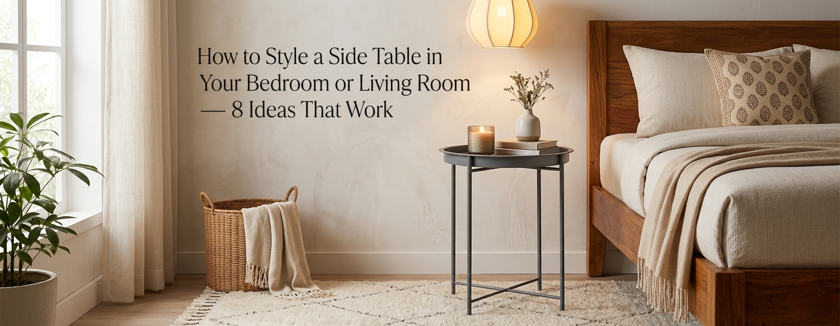 How to Style a Side Table in Your Bedroom or Living Room: 8 Ideas That Work
