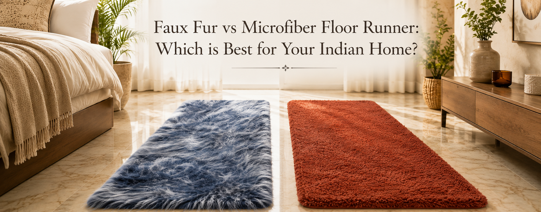 Faux Fur vs Microfiber Floor Runner: Which is Best for Your Indian Home?
