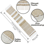 Table Runner with Tassels - Cotton 13.5 x 77 Inch, Rustica