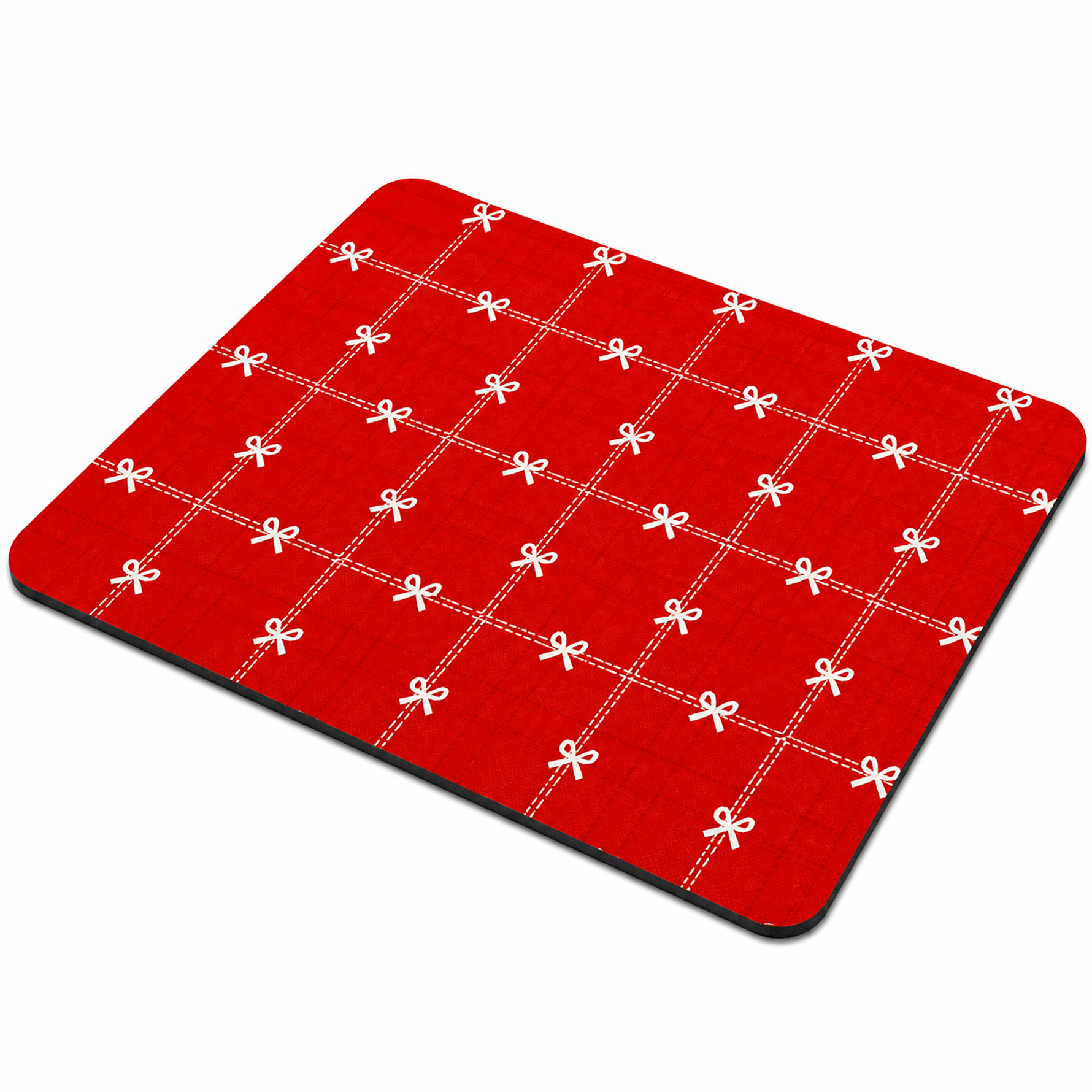 Kitchen Dish Drying Mat | Red Ribbon Grid Print | 35x55 cm