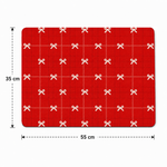 Kitchen Dish Drying Mat | Red Ribbon Grid Print | 35x55 cm