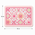 Kitchen Dish Drying Mat | Pink Floral Tile Print | 35x55 cm