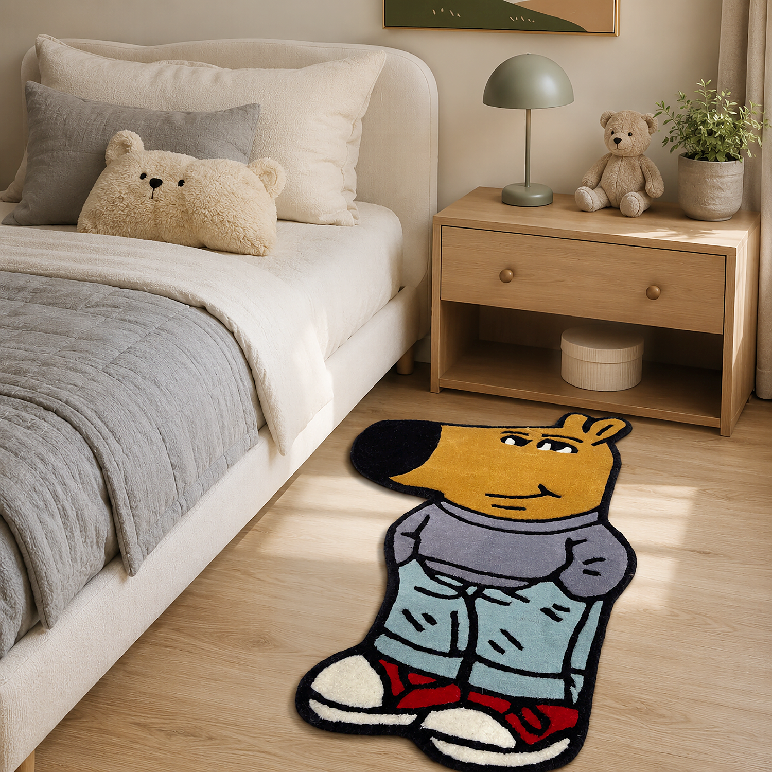 Cartoon Character Wool Rug for Floor and Wall Carpet