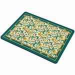 Kitchen Dish Drying Mat | Green Vintage Floral Print | 35x55 cm