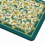 Kitchen Dish Drying Mat | Green Vintage Floral Print | 35x55 cm
