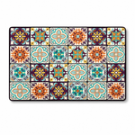 Kitchen Dish Drying Mat | Multicolor Moroccan Tile Print | 35x55 cm