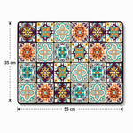 Kitchen Dish Drying Mat | Multicolor Moroccan Tile Print | 35x55 cm