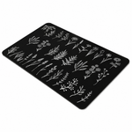 Kitchen Dish Drying Mat | Black Botanical Line Art | 35x55 cm