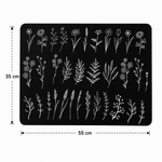 Kitchen Dish Drying Mat | Black Botanical Line Art | 35x55 cm