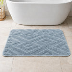 Bahrain Intersect Microfiber Bath Mat (40x58cm Blue)