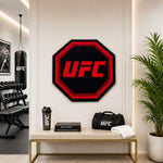 Tufted Wool Rug with Unique UFC Logo Design