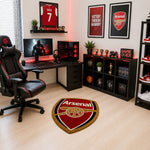 Arsenal Wool Tufted Floor Mat  (81x72 cm, Red Gold White Black )