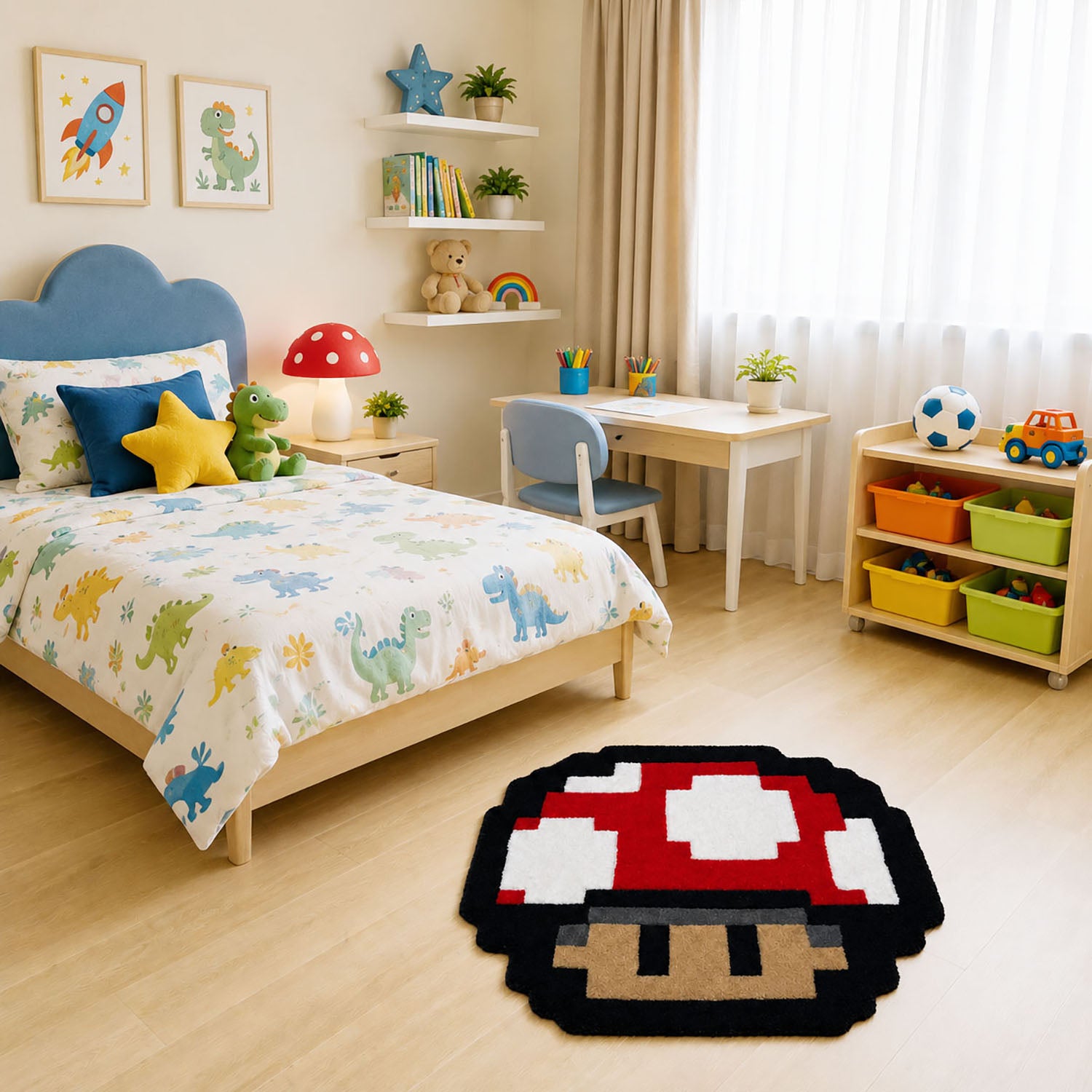 Wool Rug Mushroom Design Floor And Wall Carpet