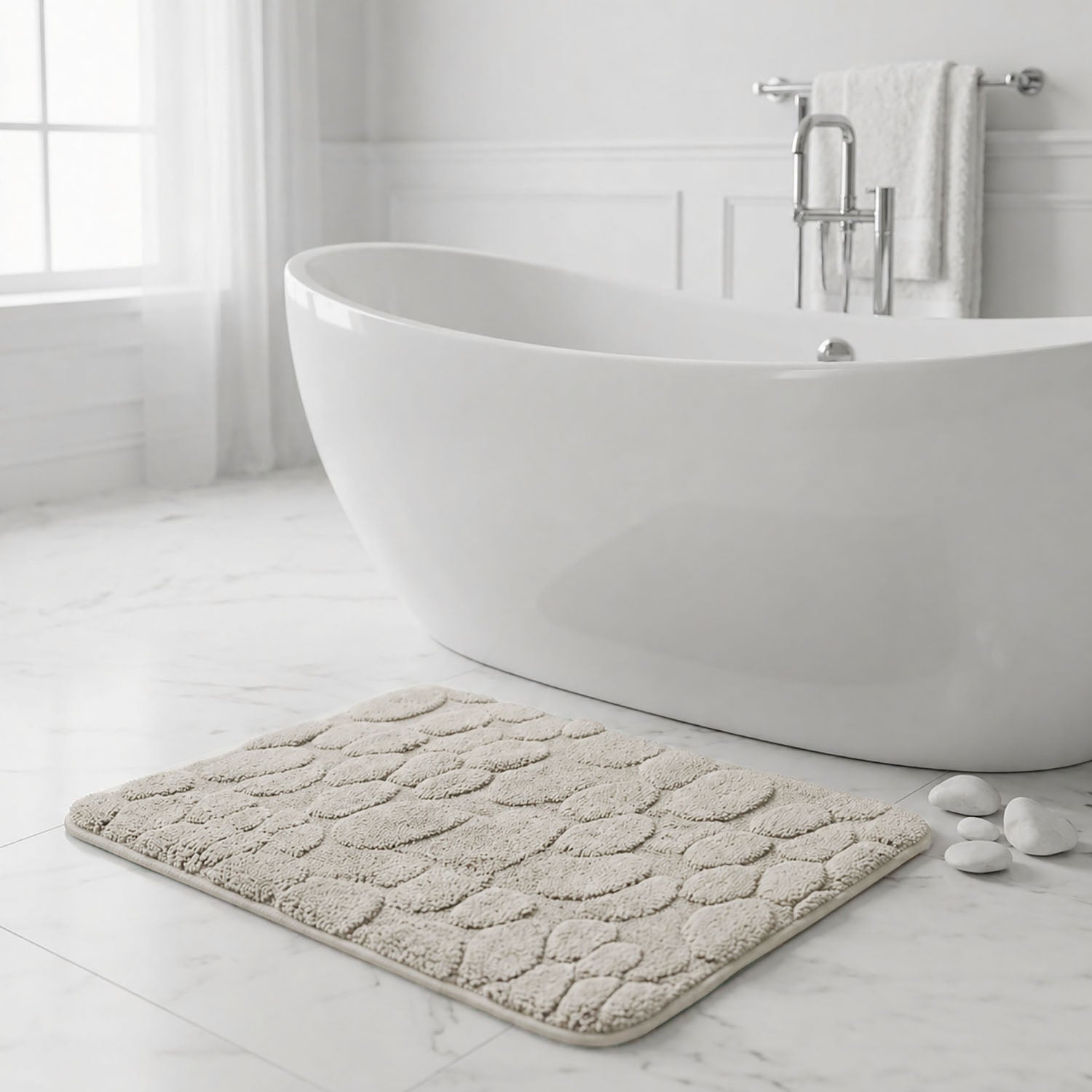 Moscow Stone Microfiber Bath Mat (38x58cm Taupe)