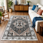 Riyasat Printed Carpet For Home And Office ( 5x7 ft, Vintage Grey )