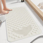PVC Shower Mat for Bathroom Floor ( 35x70 cm, Cream)