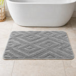 Bahrain Intersect Microfiber Bath Mat (40x58cm Silver)