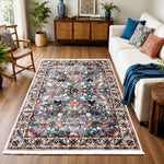 Riyasat Printed Carpet For Home And Office ( 4x6 ft, Blue Rust)