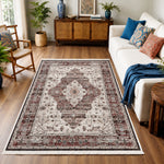 Riyasat Printed Carpet For Home And Office ( 4x6 ft, Dusty Rose )