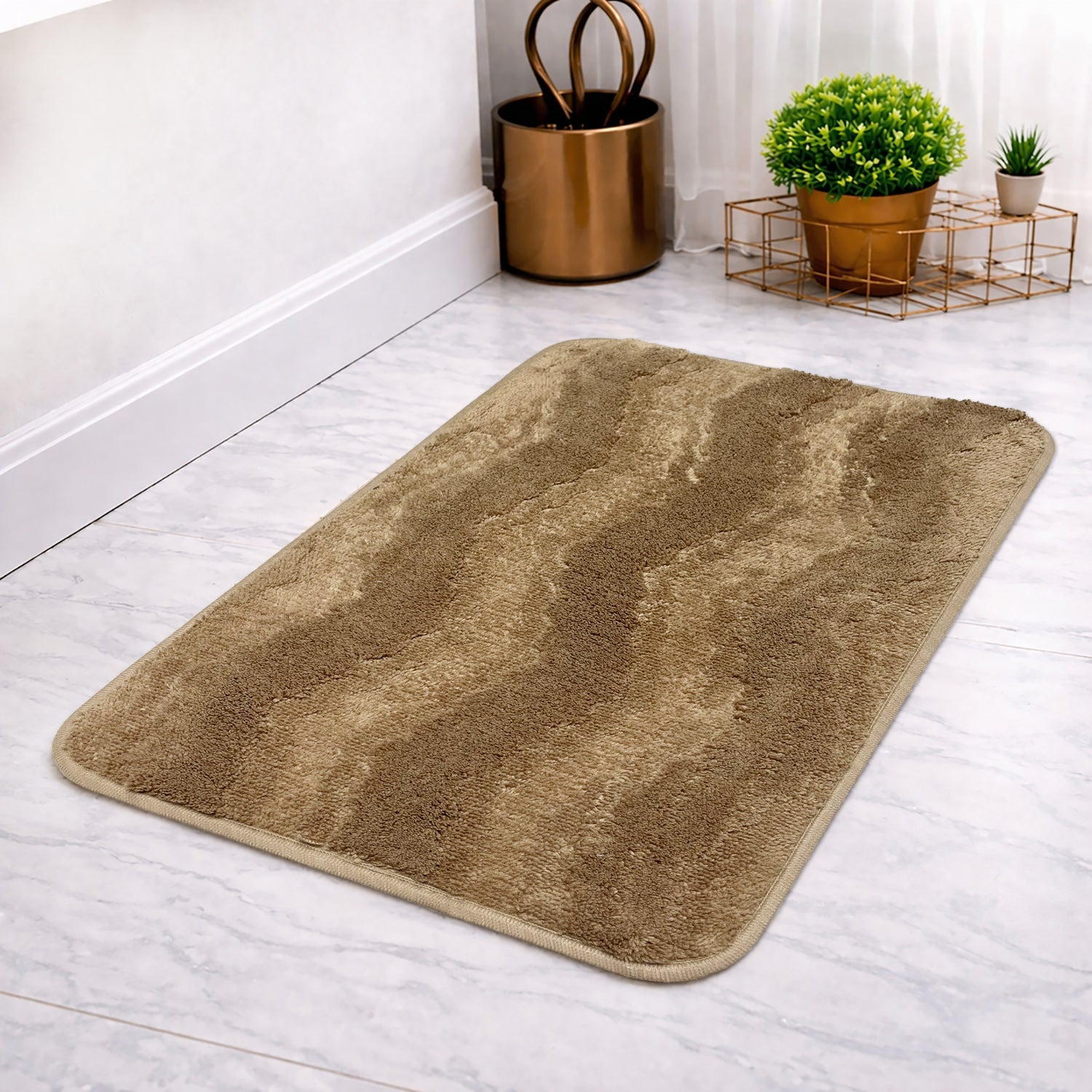 Moscow ZigZag Wave Microfiber Bath  (38x58cm Brown)