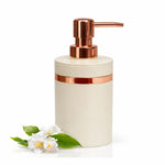 Rosegold & Ivory Plastic Soap Dispenser For Bathroom And Kitchen Sink ( 16x8 cm Rosegold & Ivory )