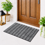 Rubber Door Mat Linear Textured ( 45x75 cm Silver )