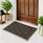 Rubber Door Mat Geometric Textured ( 45x75 cm Copper )