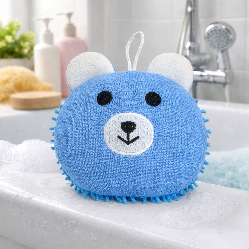 Bath Sponge For Kids And Adult  ( Blue 13x14cm )