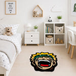 Tufted Wool Rug Unique Character Design Floor and Wall Carpet (62x60 cm, Multicolor )