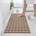 Rubber Shower Mat For Bathroom ( 38x70 Cm Brown )