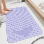 PVC Shower Mat for Bathroom Floor ( 35x70 cm, Purple )