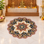 3D Rangoli Mats ( 56x56 cm, Brown )