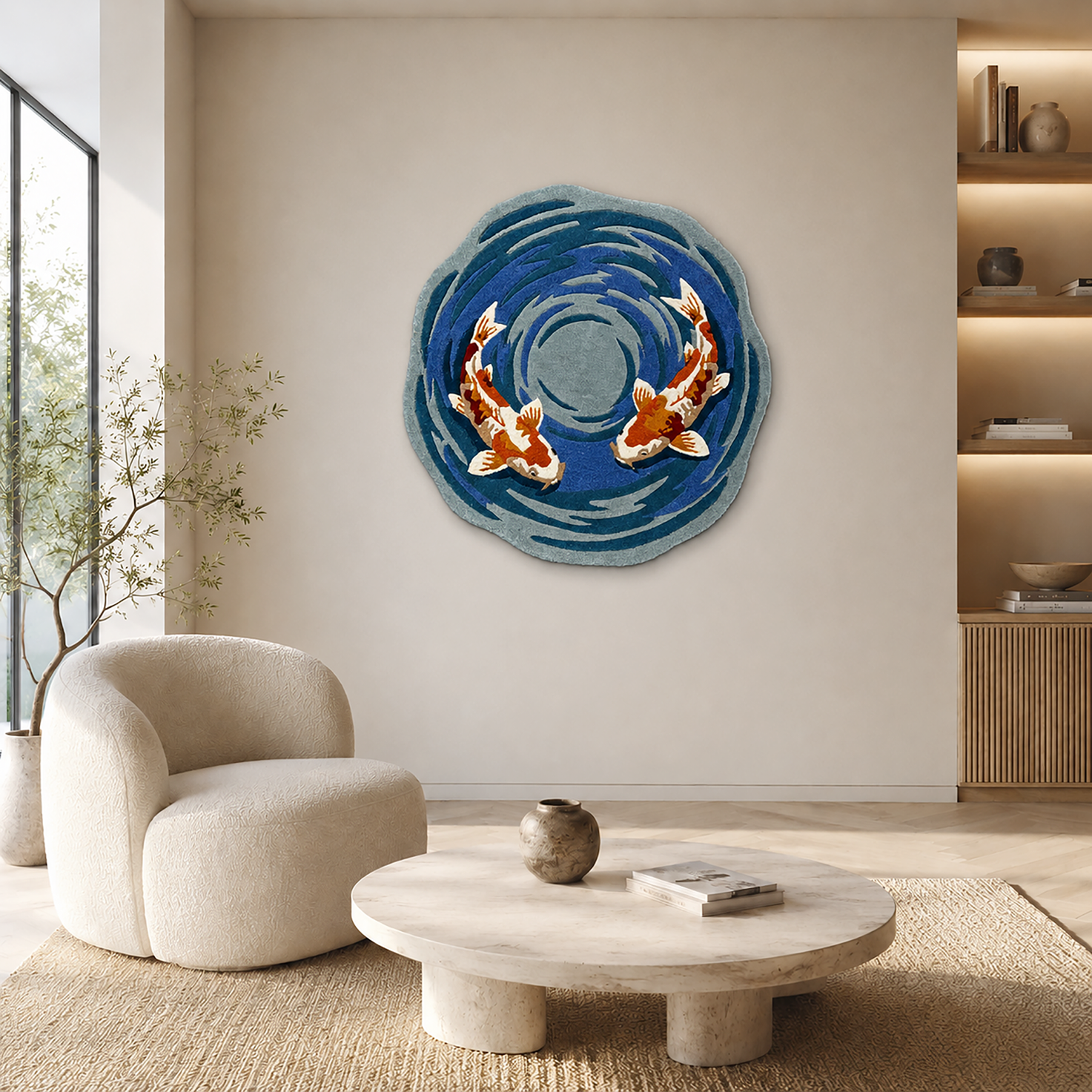 Wool Rug Fish design for Floor And Wall Carpet