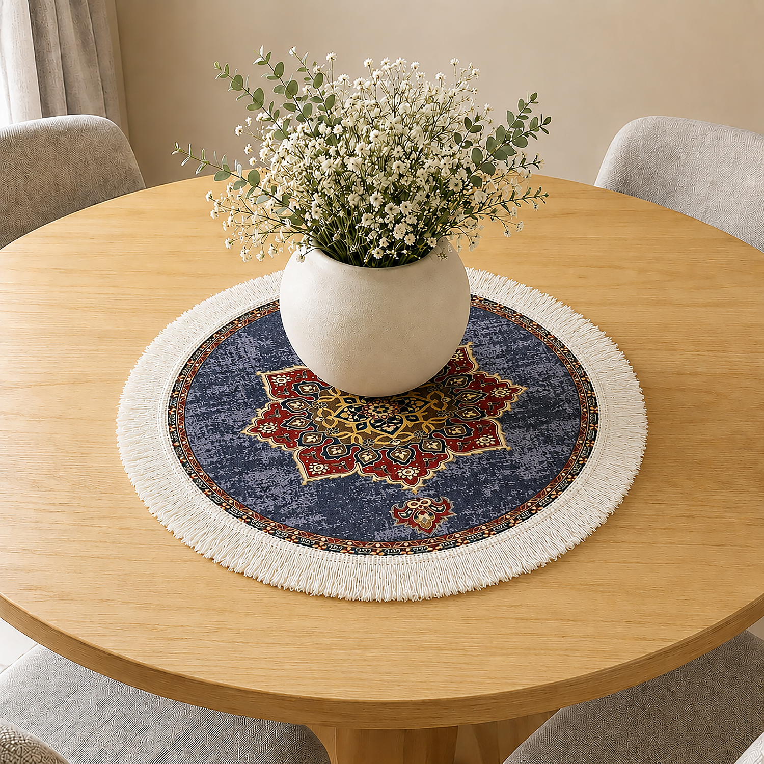 Royal Medallion Dining Table Mats ( 36x36cm, Multicolor, Set Of 2 )