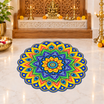 3D Rangoli Mats ( 56x59 cm, Multi )