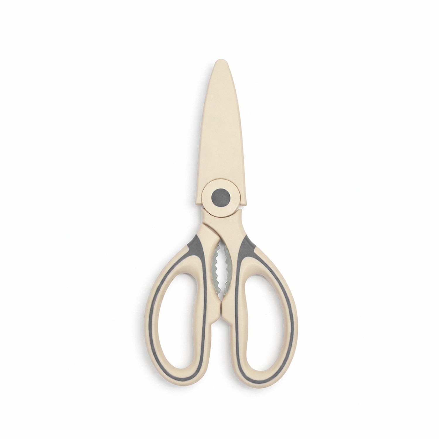 Multipurpose Kitchen Scissors Smooth Plastic Handle Heavy Duty Scissor ( Cream 9x21 cm )