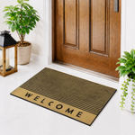 Rubber Door Mat Welcome Textured ( 45x75 cm Golden )