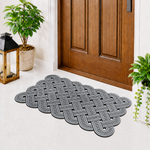 Rubber Door Mat Weave Textured ( 45x75 cm Silver )