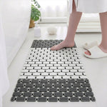 Rubber Shower Mat For Bathroom ( 37x67 Cm White )