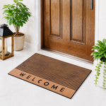 Rubber Door Mat Welcome Textured ( 45x75 cm Copper )