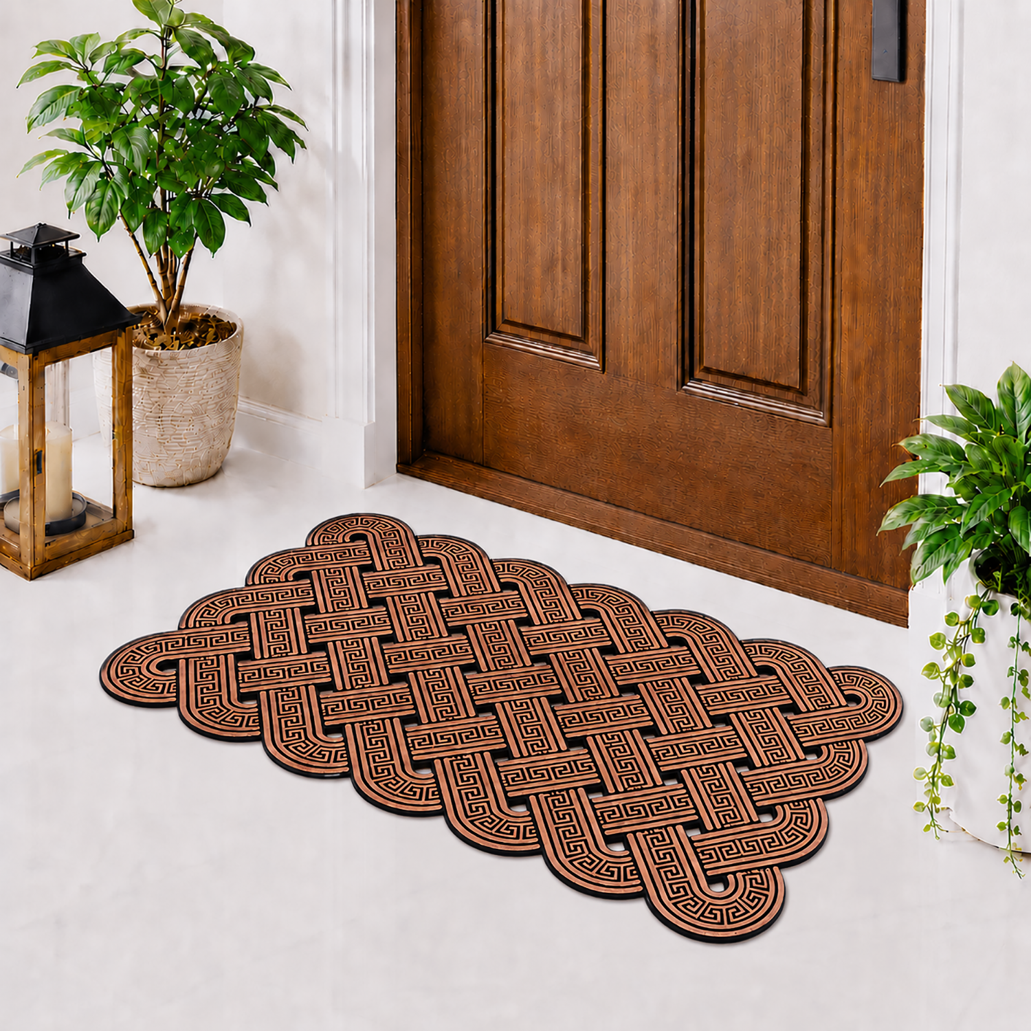 Rubber Door Mat Weave Textured ( 45x75 cm Copper )