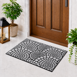 Rubber Door Mat Mosaic Textured ( 45x75 cm Silver )