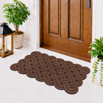 Rubber Door Mat Weave Textured ( 45x75 cm Brown )
