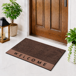 Rubber Door Mat Welcome Textured ( 45x75 cm Brown )