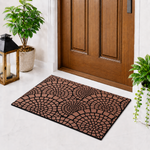 Rubber Door Mat Mosaic Textured ( 45x75 cm Brown )