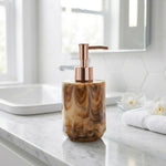 Marble Pattern Plastic Soap Dispenser For Bathroom And Kitchen Sink ( 17x8 cm Brown )