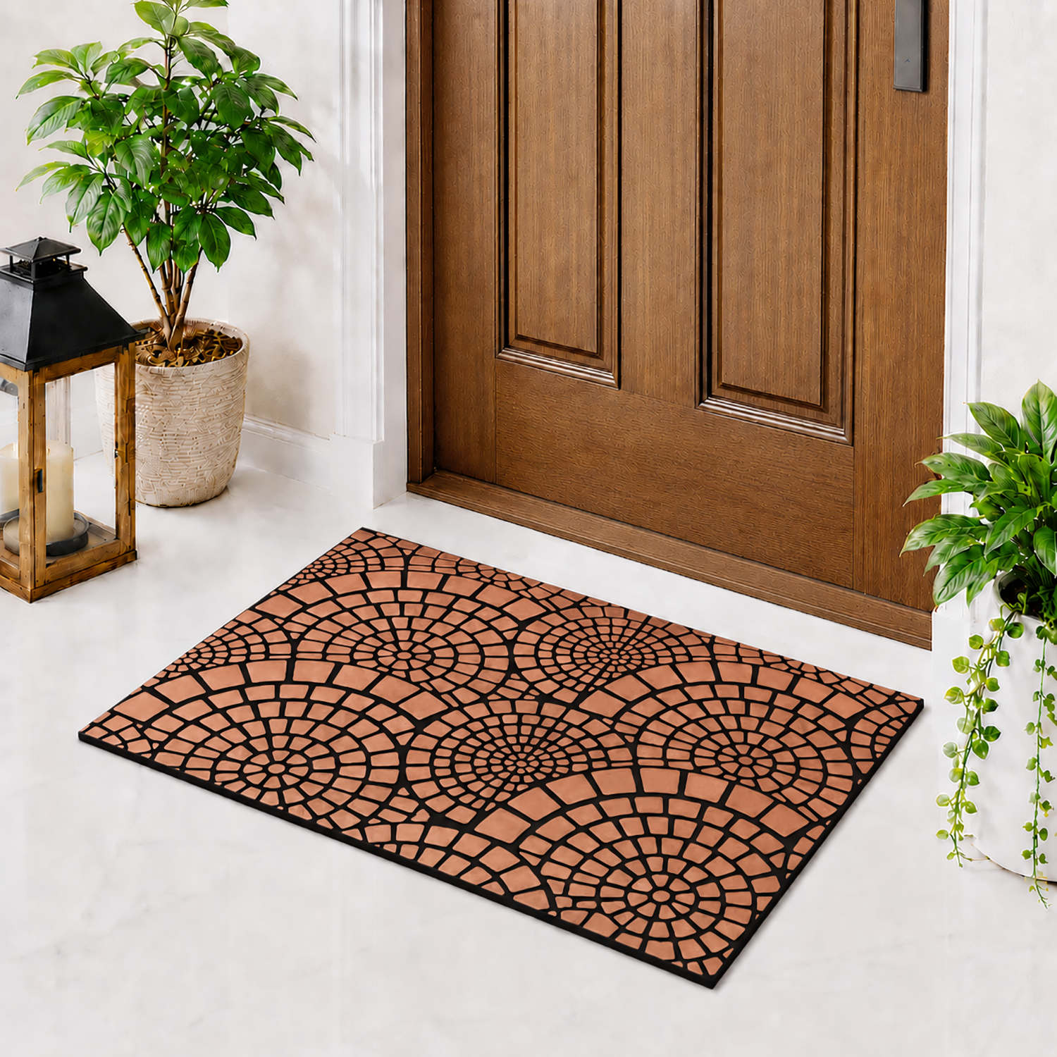 Rubber Door Mat Mosaic Textured ( 45x75 cm Copper )