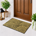 Rubber Door Mat Mosaic Textured ( 45x75 cm Golden )