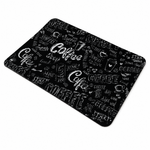 Kitchen Dish Drying Mat | Black Coffee Typography Print | 35x55 cm