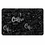 Kitchen Dish Drying Mat | Black Coffee Typography Print | 35x55 cm